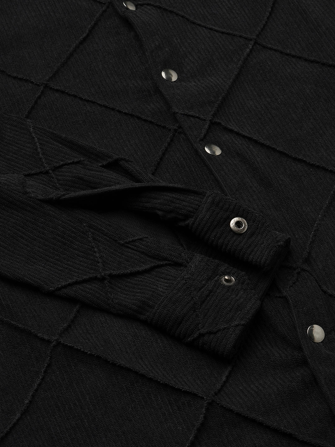 Black Nightline Diamond Stitch Corduroy Shirt - Image 9