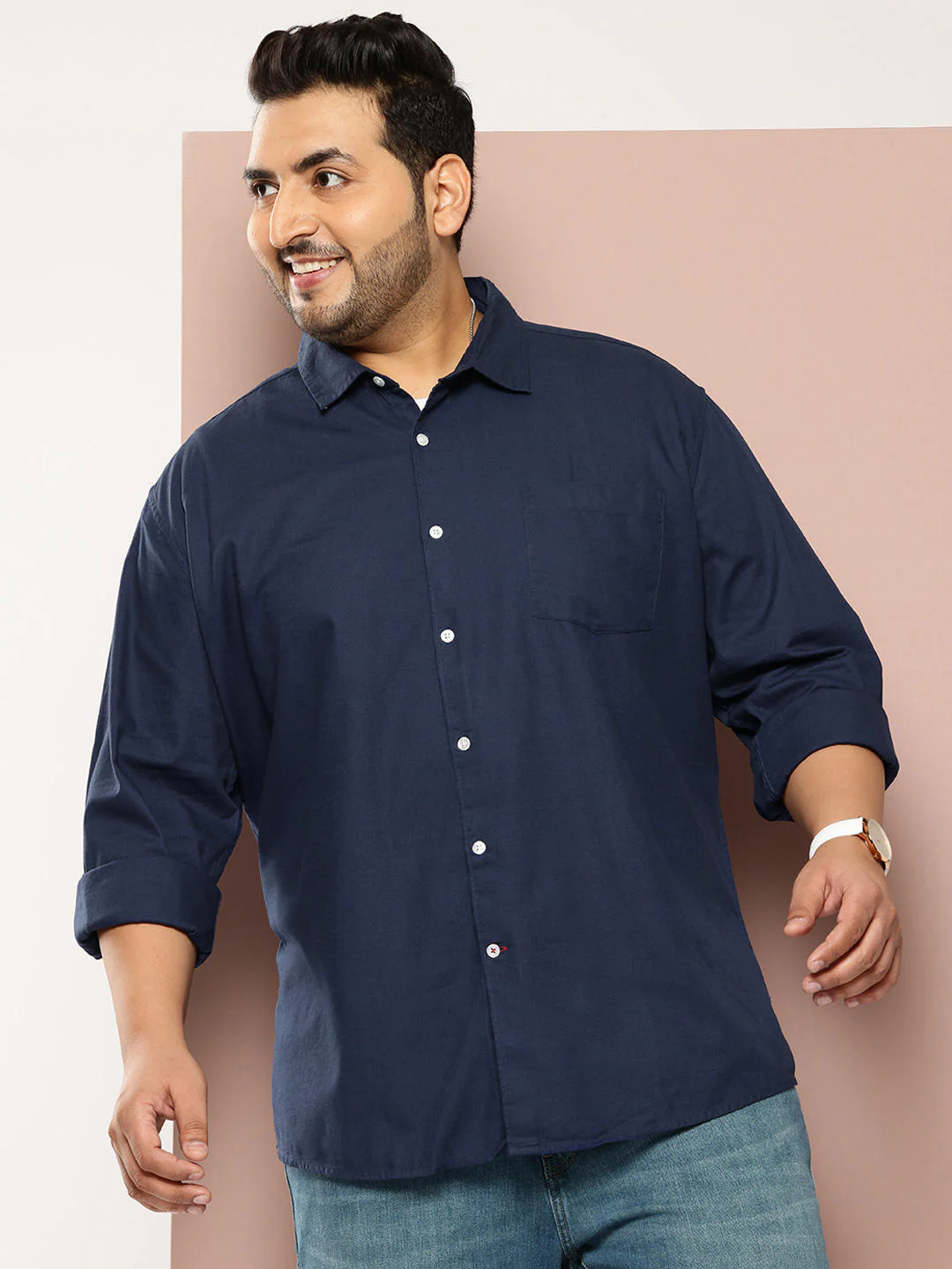 Classic Navy Solid Shirt