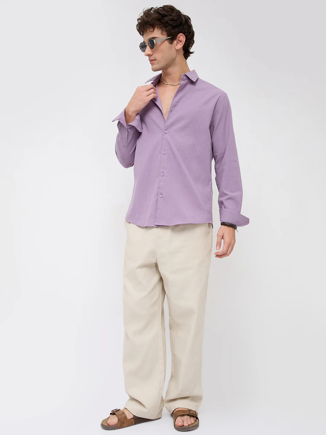 Heather Purple Fine Textured Shirt - Image 8