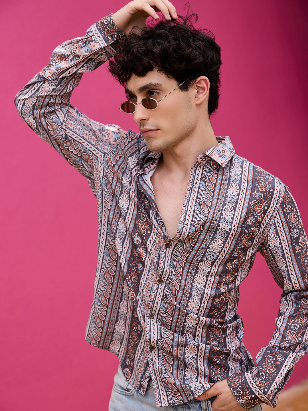 Multicolour Paisley Creased Shirt - Image 2