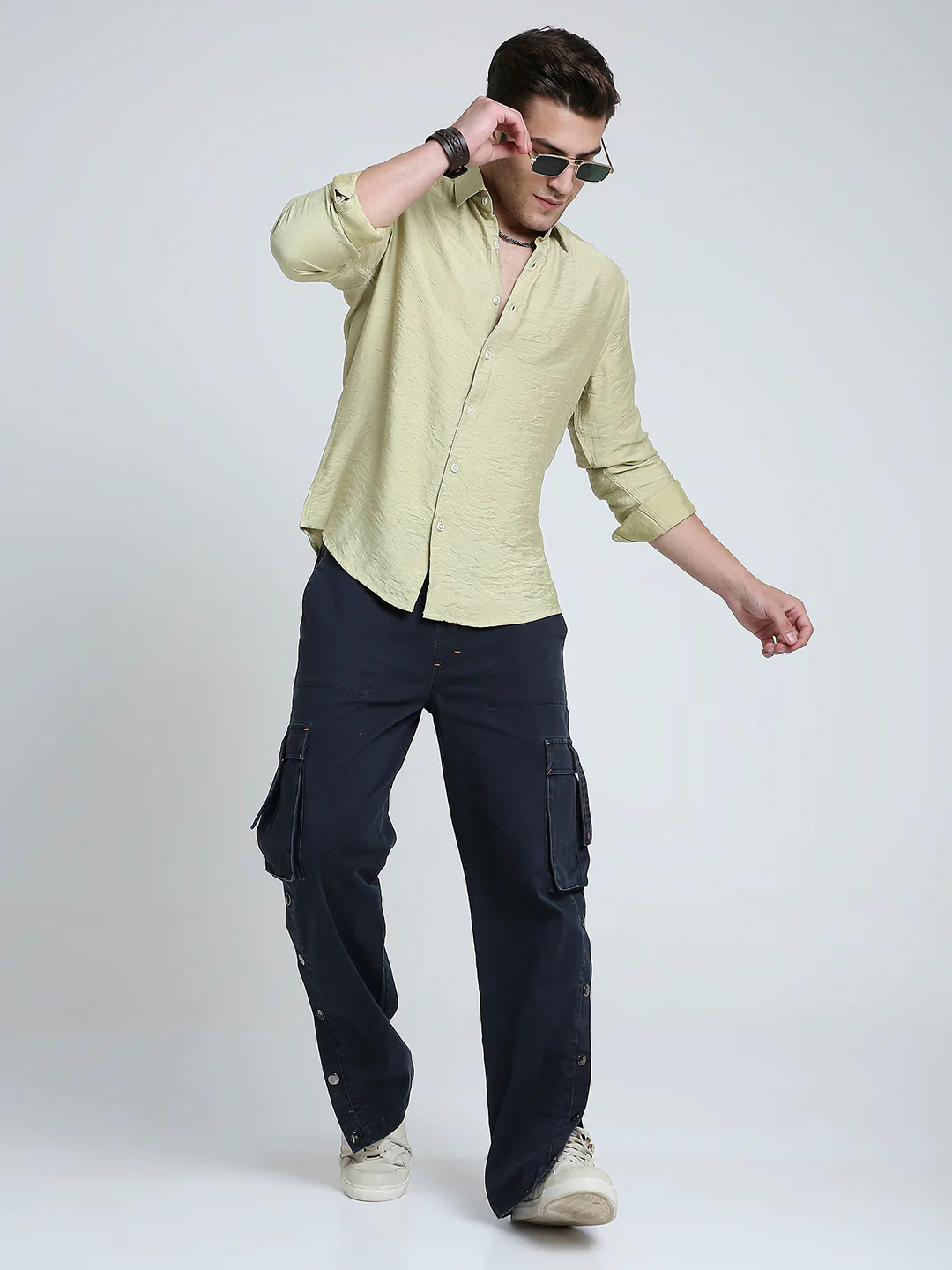 Pale Green Lightweight Crinkled Everyday Shirt - Image 7