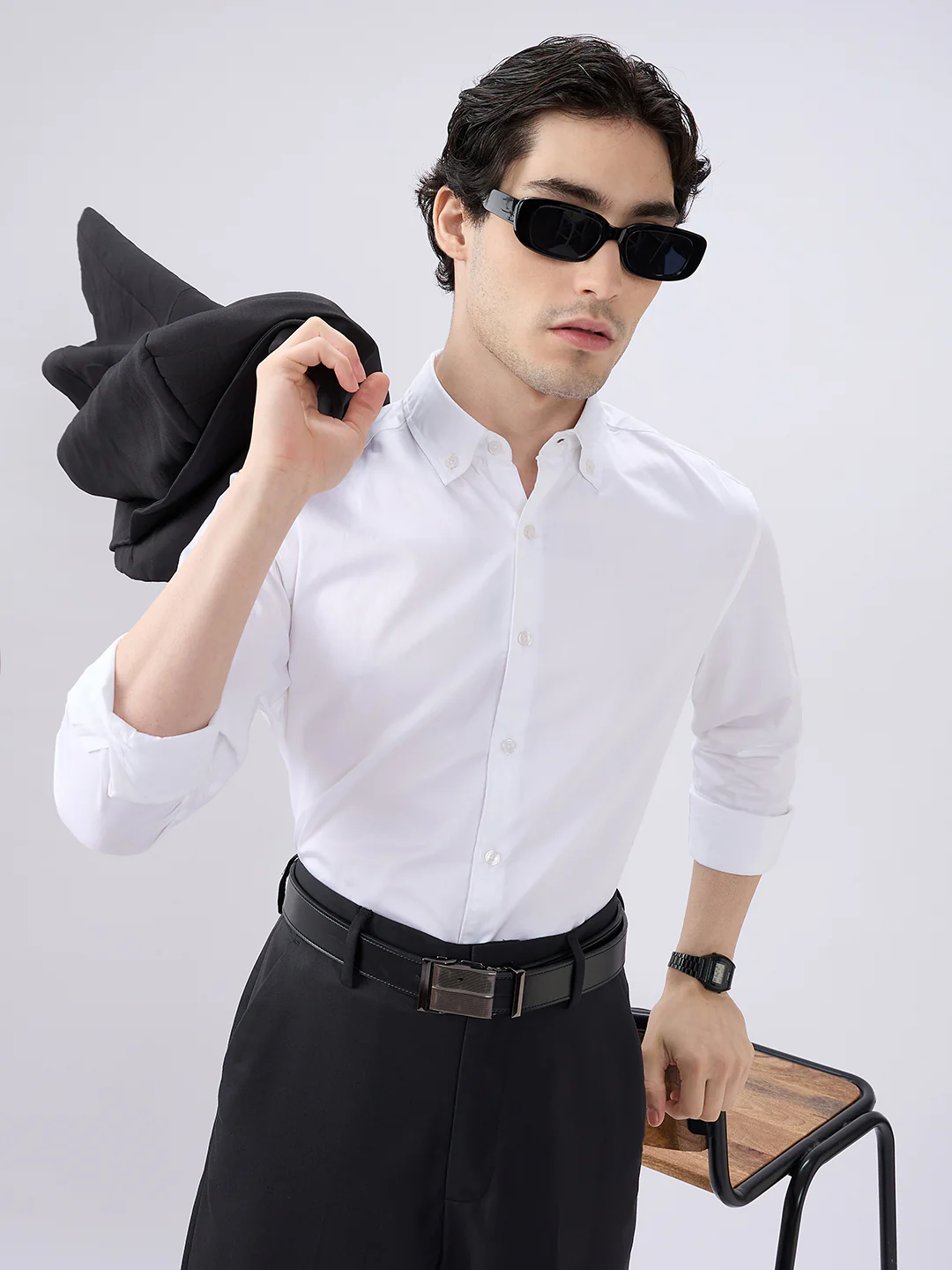 Pearl White Radiance Premium Satin Shirt