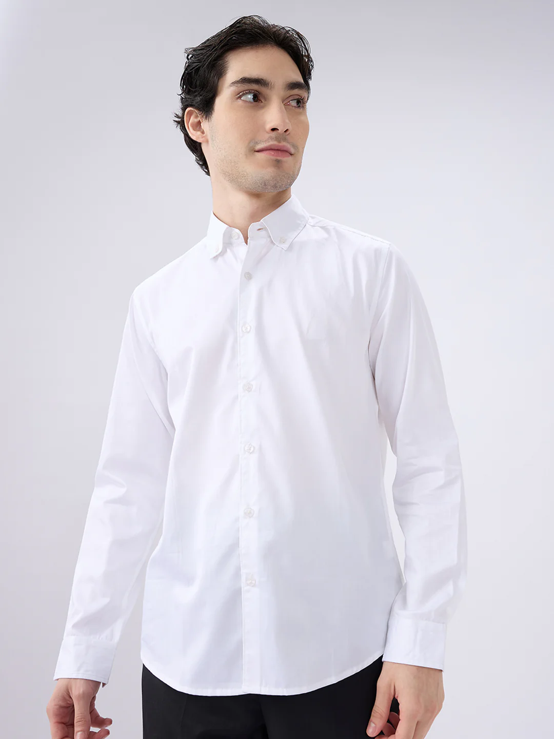 Pearl White Radiance Premium Satin Shirt - Image 4