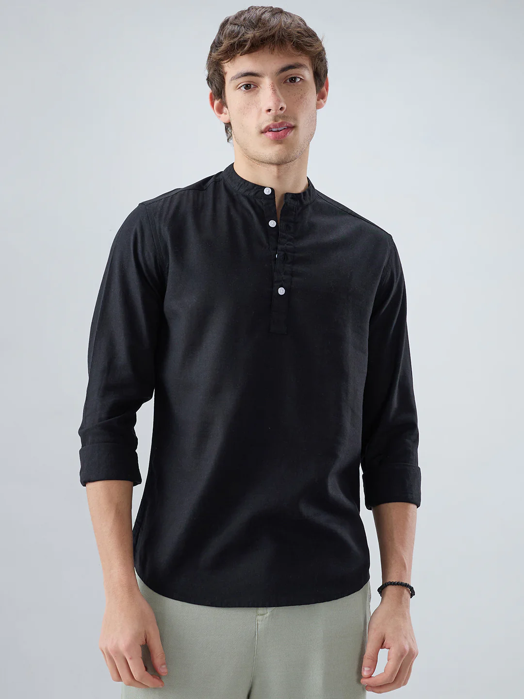 Premium Black Linen Blend Kurta - Image 5