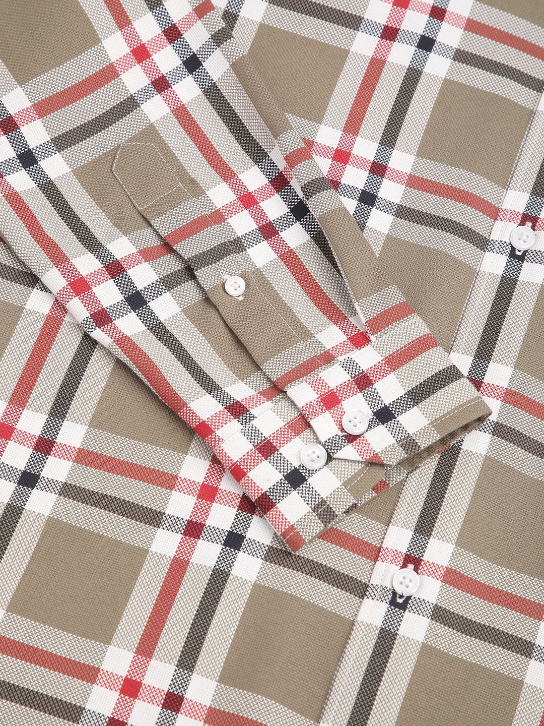 Premium Cotton Opulent Tartanique Olive Checkered Shirt - Image 9