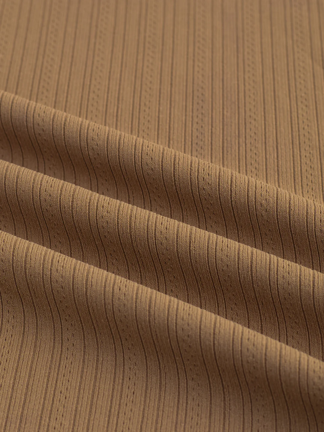 Refined Brown Hairline Striped Polo Knit T-Shirt - Image 3