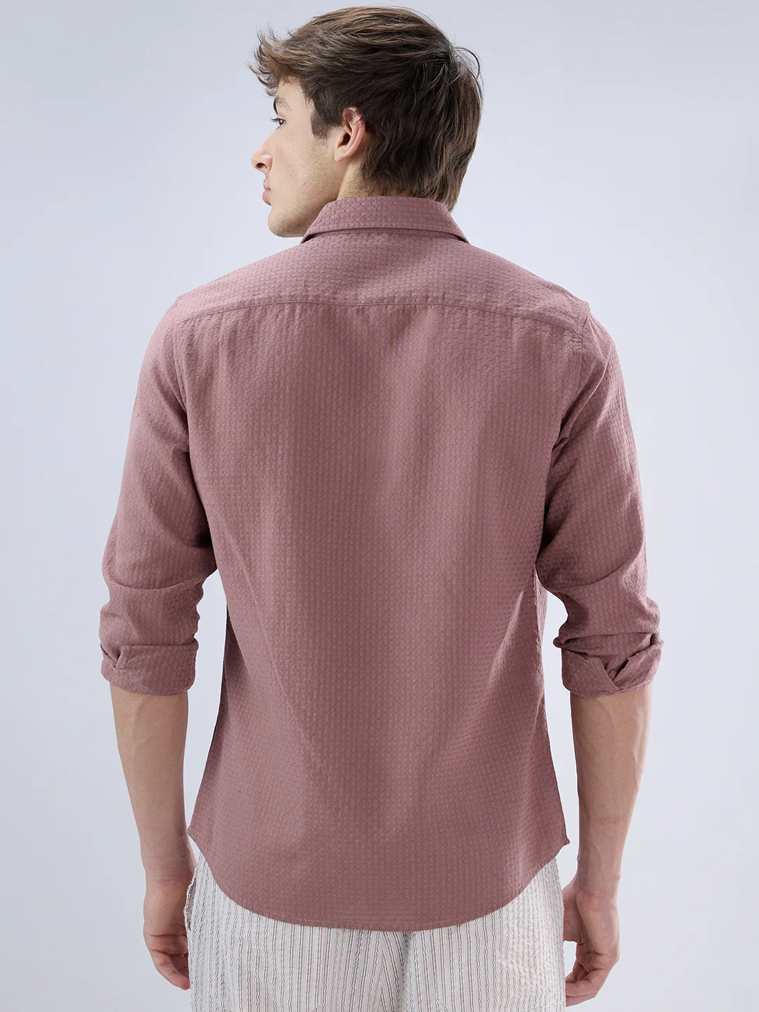 Rosewood Pink Textured Shirt - Image 8