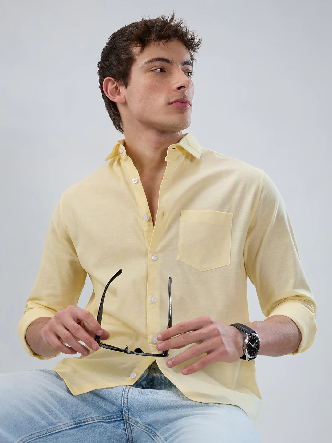 Sunshine Pop Yellow Casual Shirt - Image 2