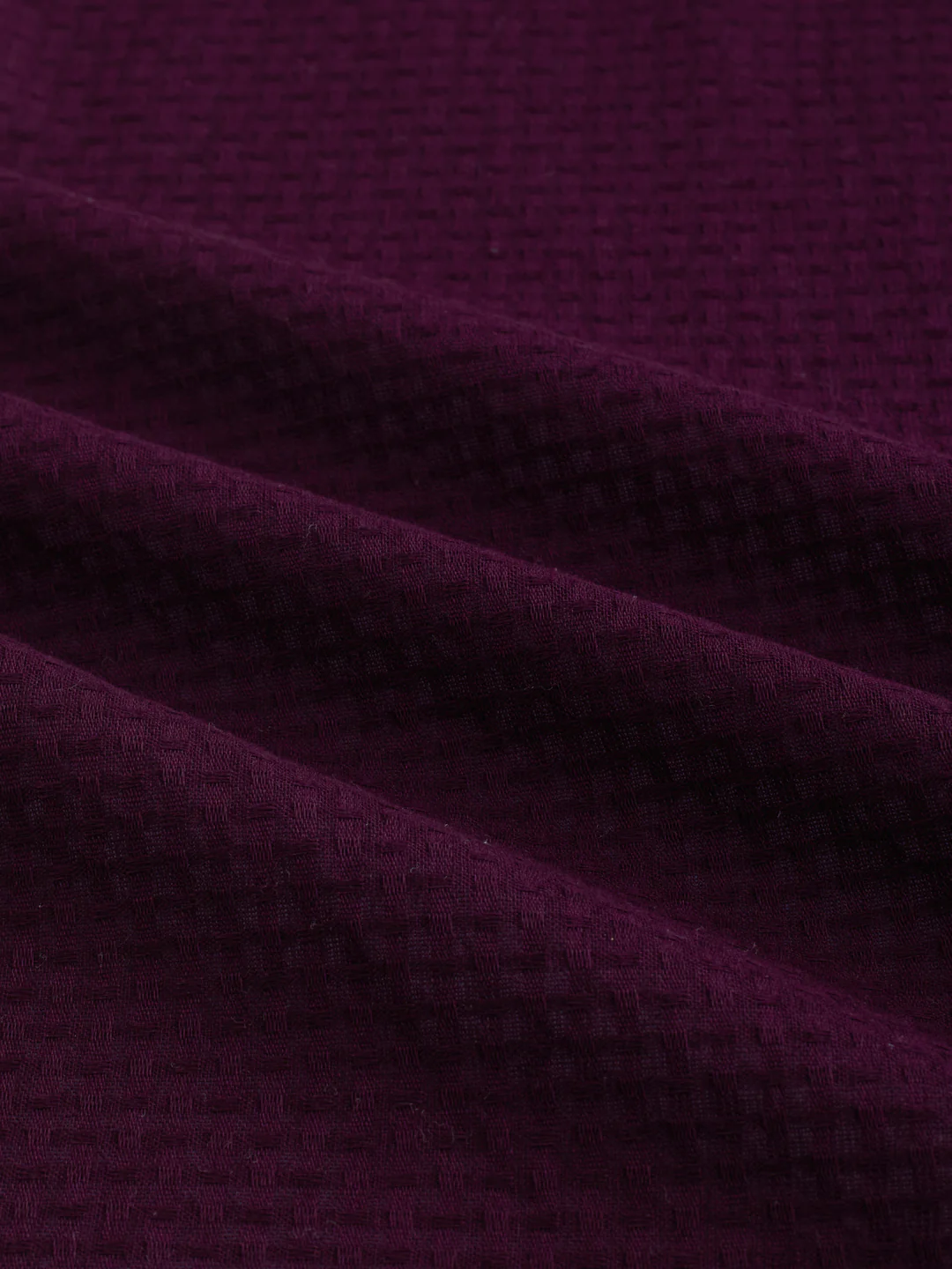 Wine Open Weave Refined Textured Shirt - Image 3